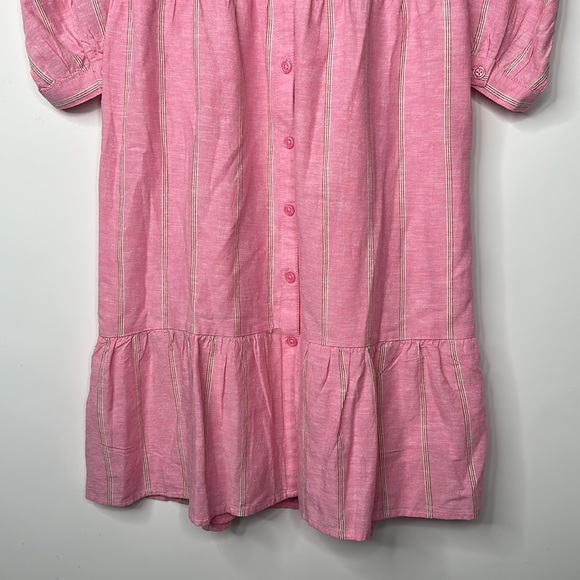 Old Navy Button Down Dress Womens Size XS Pink Striped - Picture 5 of 7